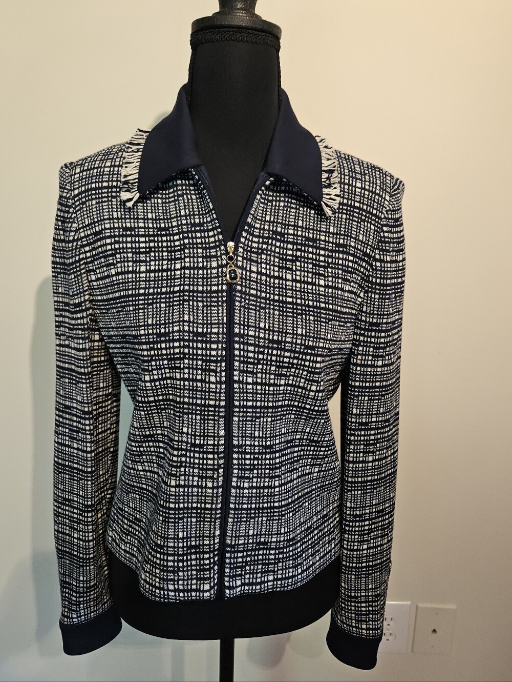 St John Textured Vintage Zip-Front Women's Jacket S2